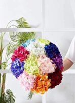 VRB DecTM (Pack of 10) Hydrangea Silk Fake Flowers Heads with Stems for Decoration Wedding Home Party Shop Baby Shower, Room Decor for Bedroom Aesthetic [WiITHOUT VASE] (Shaded Purple) - Fast Shipping to USA & Canada - Image 4