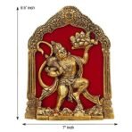 JaipurCrafts Metal Lord Hanuman Idol Statue for Home and Office Decor | Hanuman Ji Bajrang Bali Ki Murti for Home and Office Temple (7 x 8.5 Inches, Gold) (hanuman Ji) - Fast Shipping to USA & Canada - Image 3
