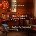 One94Store Brown Diya String Lights 3 Meter | 14 LED Decorative Lights for Diwali, Puja, Navratri, Christmas, Party & Home DECOR | Warm White (Pack of 1) - Fast Shipping to USA & Canada - Image 3