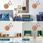 Sehaz Artworks Analog Wall Clock for Home and Kitchen | Wall Clock for Home Stylish Latest | Butterflies Manufactured Wood 10 Inch Designer - Beige - Fast Shipping to USA & Canada - Image 3