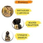 Global Grabbers New Sitting Buddha Statue showpiece Idol Home Decor Items for Living Room and Gifts (Black Golden) - Fast Shipping to USA, Canada & India - Image 3