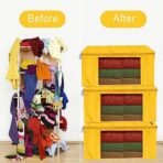 XTORE PRIM E and Finest SAREE COVER with Zipper Closure & Transparent Window (Pack of 3, YELLOW) - Fast Shipping to USA & Canada - Image 3