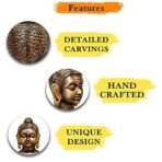 Global Grabbers New face Head Buddha Statue showpiece Idol Home Decor Items for Living Room and Gifts (Antique Orange) - Fast Shipping to USA, Canada & India - Image 2