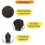 Global Grabbers New face Head Buddha Statue showpiece Idol Home Decor Items for Living Room and Gifts (Antique Golden) - Fast Shipping to USA, Canada & India - Image 2