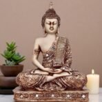 Global Grabbers New 25 Centimetre Meditating Sitting Buddha Statue showpiece Idol Home Decoration Items for Living Room Decor and Gifts (Stone) - Fast Shipping to USA, Canada & India - Image 5