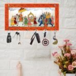 JaipurCrafts HD UV Rajasthani Art Work Key Holder for Home/Office Decor-Keychain Holder for Wall Decor, Decorative Items for Home Decor (Red) - Fast Shipping to USA & Canada - Image 2