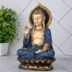 Global Grabbers New Sitting Buddha Statue showpiece Idol Home Decor Items for Living Room and Gifts (Blue Golden) - Fast Shipping to USA, Canada & India - Image 4