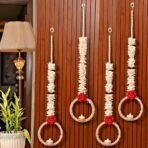 CraftVatika Diwali Decoration Items for Home Decor, Wall Hanging Tealight Candle Holder Set of 4 Latkans Toran for Home Door Wall Decoration, Red Rose Latkan Toran, Diwali Deepawali Gifts - Fast Shipping to USA & Canada - Image 2