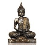 Global Grabbers Polyresin Sitting Buddha Idol Statue Showpiece for Home Decor Decoration Gift Gifting Items-A_ORG- BS2-(00), Orange - Fast Shipping to USA, Canada & India - Image 3
