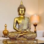 Global Grabbers New 25 Centimetre Meditating Sitting Buddha Statue showpiece Idol Home Decor Items for Living Room and Gifts (1, GOL4-BS2) - Fast Shipping to USA, Canada & India - Image 2