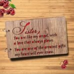 Sehaz Artworks Sister-Glows Wooden Scrapbook Photo Album for Memorable Gift on Brother, Sister, Cousins, Bro Sis, Birthdays, Valentines Day, Anniversary (26 cm x 16 cm x 4 cm,) - Fast Shipping to USA & Canada - Image 2
