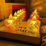 One94Store 6 Pcs Flameless and Smokeless Decorative Candles Transparent Acrylic Led Tea Light Candle for Christmas, Festival,Candles (6 Pieces, Multicolor, 2 cm) - Fast Shipping to USA & Canada - Image 4