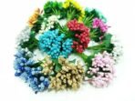 VRB Dec Plastic Pack Of 144 Artificial Pollen Flowers For Art And Craft Tiara Headband Jewellery Making Pack Of 144 Pollens (Multicolor) - Fast Shipping to USA & Canada - Image 2