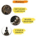 Global Grabbers Polyresin Sitting Buddha Idol Statue Showpiece for Home Decor Decoration Gift Gifting Items-GOL_BLK-BS3-(00) - Fast Shipping to USA, Canada & India - Image 4
