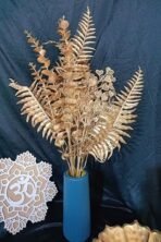 VRB Dec Plastic TM 4 Pcs Artificial Eucalyptus Gingko Leaves Fern Faux Flowers Fake Flower for Diwali/Christmas/Home,Office Corner,Bedroom,Balcony,Decor,Restaurant Decor and Craft (4 Pcs Golden Set) - Fast Shipping to USA & Canada - Image 4