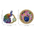 Webelkart Premium Shreenathji Decorative Peacock Rangoli Set with Tealight Holders, Traditional Indian Festival Decor,Diwali Candle Holder Gift Item for Home Decor (Set of 5) - Fast Shipping to USA & Canada - Image 4