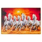 Webelkart Premium Big Seven Running Horses With Frame For Wall Vastu UV Print, Sunset Background Canvas Painting,Seven Horse Large Decorative Painting for Home Living Room,(8 MM 17.32" Inches) - Fast Shipping to USA & Canada - Image 5