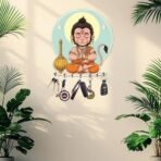 Webelkart Premium Bal Hanuman Wooden Key Holder Wall Mounted, Decorative Key Hanger with 7 Hooks,Key Chain Hanger for Home Decor (10" Inches) - Fast Shipping to USA & Canada - Image 2
