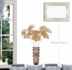 VRB Dec Plastic 3 Pcs Artificial Eucalyptus Gingko Leaves Faux Flowers For Home,Office Corner,Bedroom,Balcony,Living Room Decoration,Restaurant Decor And Craft(Pot No Include(Golden Gingkoo Stick,3) - Fast Shipping to USA & Canada - Image 3