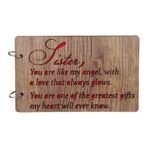 Sehaz Artworks Sister-Glows Wooden Scrapbook Photo Album for Memorable Gift on Brother, Sister, Cousins, Bro Sis, Birthdays, Valentines Day, Anniversary (26 cm x 16 cm x 4 cm,) - Fast Shipping to USA & Canada - Image 3