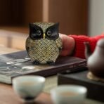 Xtore Modern Classy Lucky Owl Resin Art Figure Showpiece (Pack of 1, Black and Golden) - Fast Shipping to USA & Canada - Image 3