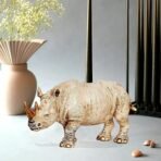 Xtore Home Decor Lucky Horned Rhino Statue Table Accent (Pack of 1, Off White) - Fast Shipping to USA & Canada - Image 5
