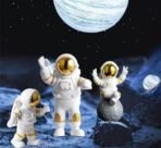 VRB DecTM 3Pcs Astronaut Figurine Spaceman Statue Ornament Toys Statue for Showpiece Home Room Office Desktop Decoration/Car Dashboard/Perfect Valentine Items (3 Pcs Big Golden Astronaut showpiece) - Fast Shipping to USA & Canada - Image 2