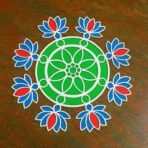 Craftvatika Rangoli Design for Diwali Decoration Item for Home and Diwali Gifts - 11.3 Inch Rangoli Stencils for Office & Living Room, Hall Diwali Festival Item (Lotus Design 11.3 Inch) - Fast Shipping to USA & Canada - Image 3