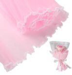 VRB Dec 2 Pcs (4 Yard/pcs) Floral Mesh Roll for Gift Wrapping, Flower Bouquets, DIY Crafts & Event Decor,flower bouquet gift packing Net for Decoration. (Pink) - Fast Shipping to USA & Canada