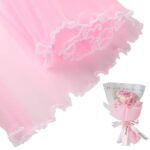 VRB Dec 2 Pcs (4 Yard/pcs) Floral Mesh Roll for Gift Wrapping, Flower Bouquets, DIY Crafts & Event Decor,flower bouquet gift packing Net for Decoration. (Pink) - Fast Shipping to USA & Canada