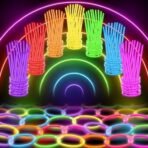 VRB Dec 50 Pcs Glow Stick With Connector | Neon Bands For Party | Glow Bands For A Party | Glow In The Dark Sticks - Fast Shipping to USA & Canada - Image 4