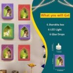 CraftVatika Jharokha Diyas with LED Candle Diwali Decoration Items, Wall Hanging, Home Decor Items Festive Decor Item, DIY Craft Traditional Jharokha Box Set of 6 - Fast Shipping to USA & Canada - Image 3