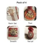 Xtore Bhaiya Bhabhi Conch with Designer Rakhi Set | Couple Rakhi for Rakshabandhan (Pack of 5, Red & White) - Fast Shipping to USA & Canada - Image 5