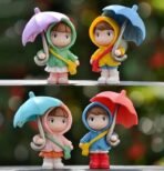 VRB Dec 4 Pcs Miniature Showpiece Set for Home Decor,Car Dashboard,Valentine,Living Room,Gifts Figurines,Cake Decoration Items,Figurines for Home Decor. (4 Pcs Open Umbrella Miniature) - Fast Shipping to USA & Canada