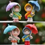 VRB Dec 4 Pcs Miniature Showpiece Set for Home Decor,Car Dashboard,Valentine,Living Room,Gifts Figurines,Cake Decoration Items,Figurines for Home Decor. (4 Pcs Open Umbrella Miniature) - Fast Shipping to USA & Canada