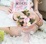 VRB Dec 1pcs Artificial Crochet Flower Bouquet/Artificial Flowers Bunch/Peony Crochet Flowers/Flowers Bouquet Gift for Girls Home Decor,Gifting,etc. (Pink Small Peony Daisy Bouquet) - Fast Shipping to USA & Canada - Image 3