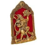 JaipurCrafts Metal Lord Hanuman Idol Statue for Home and Office Decor | Hanuman Ji Bajrang Bali Ki Murti for Home and Office Temple (7 x 8.5 Inches, Gold) (hanuman Ji) - Fast Shipping to USA & Canada - Image 4