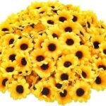 VRB Dec 50pcs Sunflower Artificial Flowers for Decoration,Artificial Flower,Flowers for Hair Styling,Flowers for Pooja,Plastic for Home Decor,Diwali,Christmas,Floating. (50 Pcs) - Fast Shipping to USA & Canada