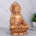 Global Grabbers New Sitting Buddha Statue showpiece Idol Home Decor Items for Living Room and Gifts (Golden 2) - Fast Shipping to USA, Canada & India - Image 3