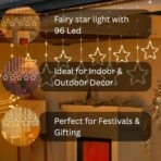 One94Store Fairy Star Curtain String LED Lights - 3 Meter Warm White Plug-in Decorative Lights with 96 LEDs, 8 Modes (5+5 Star Design) for Home, Festival, Diwali & Wedding Decoration - Fast Shipping to USA & Canada - Image 5