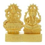 JaipurCrafts Laxmi Ganesh Gold Plated Statue - Idol for Car Dashboard, Home, Office DECOR, Gifting Decorative Showpiece, Temple Gift (Zinc, Golden)- 2.75 in x 2.75 in - Fast Shipping to USA & Canada - Image 2