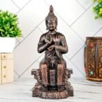 Global Grabbers New Buddha Statue showpiece Idol Home Decor Items for Living Room and Gifts (Antique Copper) - Fast Shipping to USA, Canada & India - Image 2