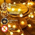 One94Store 10 Meter 50 LED Milky Ball Fairy String Lights - Warm White, 8 Modes with Remote, Plug-in Decorative Lights for Bedroom, Diwali, Christmas, Party, Home DECOR - Fast Shipping to USA & Canada - Image 5