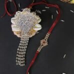 Xtore Bhaiya Bhabhi Conch with Designer Rakhi Set | Couple Rakhi for Rakshabandhan (Pack of 5, Red & White) - Fast Shipping to USA & Canada - Image 3