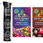 PUFF SMART Premium Herbal Flavors Bubblegum, Chocolate and 2 Polo Quick Light Charcoal Combo (100% Tobacco and Nicotine Free) - Fast Shipping to USA & Canada
