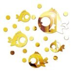 Sehaz Artworks Fish Wall Decal Wall Sticker | Home Decor Items (Acrylic, 0.2 cm x 12.7 cm x 15.24 cm, Gold) - Fast Shipping to USA & Canada