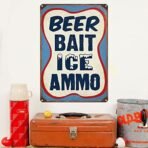 Sehaz Artworks Home Decor Items | Wall Decor | living Room Decorative Items | Room Decor | BaitIceAmmo' Rust Looks Wall Sign for Wall Decoration Tin Sign (MDF, 30 cm x 20 cm x 0.3 cm) - Fast Shipping to USA & Canada - Image 2