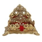 JaipurCrafts Cast Iron Handcrafted Krishna Ladoo Gopal Sihasan (Gold_10 x 8 x 18 cm) - Fast Shipping to USA & Canada - Image 3