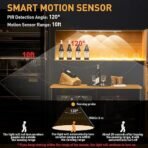 One94Store 40cm Motion Sensor Under Cabinet LED, 400mAh Battery, Dimmable USB Rechargeable Closet Lamp, Wireless Stick-On for Wardrobe, Kitchen, Stairs (Pack of 1) Yellow - Fast Shipping to USA & Canada - Image 2