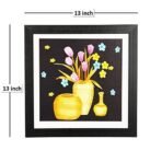 Sehaz Artworks 'Flower Pot_001 Modern' Wall Painting Frame (Fibre, 33.5 cm x 33.5 cm) - Fast Shipping to USA & Canada - Image 4